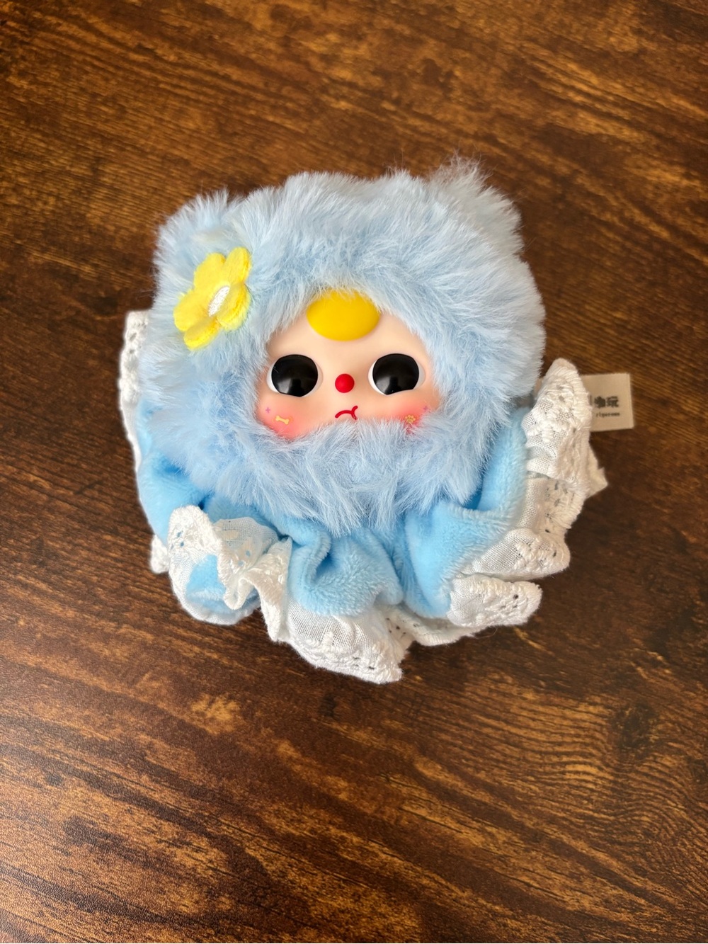 Baby Three Flower Hair Ring Scrunchie Confirmed Summer Overture - Blue Kitty